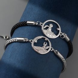 2Pcs The Little Prince and Fox Couple Bracelets Charms Bracelet for Lovers Wedding Jewellery Friendship Best Friend Gift Wholesale