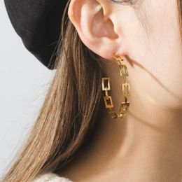 Stud Earrings Sipuris Minimalist Chain Stainless Steel For Women Statement Metal Geometric Jewellery Christmas Gift 2023