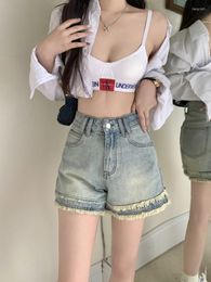 Women's Shorts GUUZYUVIZ Rugged Denim Jean Women Summer High Waist Short Pants