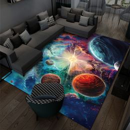 Carpets 3D Outer Space Universe Area Rug Galaxy Planet Printed Throw Rugs Starry Sky Carpets for Kids Bedroom Kitchen Floor Mats 3x5ft 230511