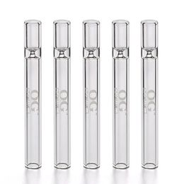 ACOOK 4 Inch Smoking Glass Pipe Tobacco Cigarette Bat OG One Hitter Pipes Clear Straw Tube Cigarette Filter Tips Steamroller