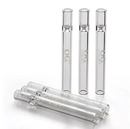 ACOOK 4 Inch One Hitter Bat Glass Pipes OG Glass tube for smoking Steamroller Hand Pipe Philtres cigarette dry herb oil burner Hookah accessories