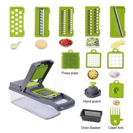 Fruit Vegetable Tools 11 in 1 Vegetable Chopper Fruit Slicer Mandoline Slicer Cutter with Drain Basket Potato Onion Chopper Dicer Vegetable Cutter 230511