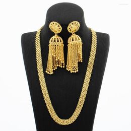 Necklace Earrings Set YM Fashion And Earring Dubai Gold Plated Copper Jewellery African Bridal Wedding Gifts Party For Women Daily