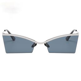Sunglasses European American Fashion Personality Polar Stainless Steel Men Women The Same Half-frame Punk Creative