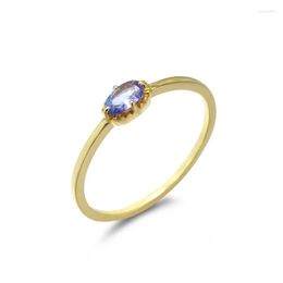 Cluster Rings Lii Ji 925 Sterling Silver Natural Tanzanite Finger Gemstone For Women Birthstone Engagement Wedding Valentines Jewellery