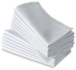 Table Napkin 12pcs 100% COTTON RESTAURANT DINNER CLOTH LINEN WHITE 50x50cm PREMIUM EL NAPKINS 230511