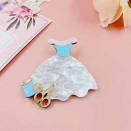 Brooches Pins ZiccoWong Creative Cute Dress Brooch Badge For Women Girls Acrylic Lovely Skirt Lapel Fashoin Party Clothes JewelryPins Kirk22