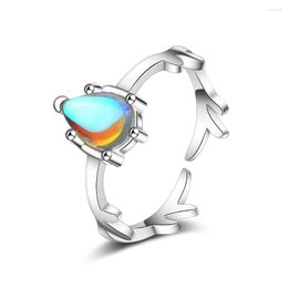 Cluster Rings Style Open Ring 925 Sterling Silver Adjustable Size Event Colour Moonstone