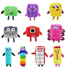 Manufacturers wholesale 10 styles of Number blocks digital building blocks plush toys cartoon animation film and television peripheral dolls children's gifts