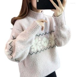 Women's Sweaters Sweater Women Thick Velvet/No Velvet 2023 Autumn Winter Chenille Half Turtleneck Knit Bottoming Pullover 573