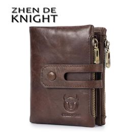 Wallets Genuine Leather Men's Wallet Man Zipper Coin Purse Brand Male Credit&id Multifunctional