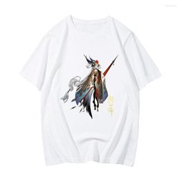 Men's T Shirts Onmyoji Game Cartoon Printing Casual Short Sleeve Cotton Tee-shirt Mens O-neck Comfortable Tshirts Graphic Print