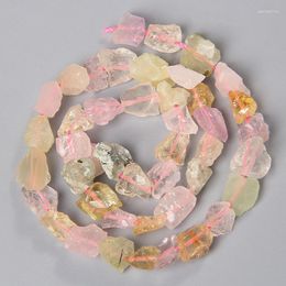 Beads 7-11MM Raw Rose Clear Crystal Quartz Stone Amethysts Citrines Nugget Irregular Minerals Gravel Bead Accessories Wholesale