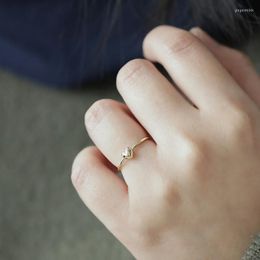 Cluster Rings Fashion Simple Gold Colour Heart Shape Opening Adjustable Ring For Women's Super Fine Finger Engagement Wedding Jewellery