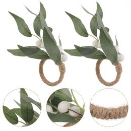 Table Cloth 2pcs Leaf Napkin Ring Decorative Farmhouse Holder Dinning Decor