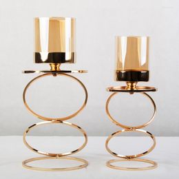 Candle Holders Year Home Decoration Holder Ornament Creative Three-ring Candlestick For Living Room Dining