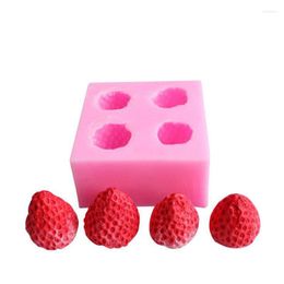 Baking Moulds 50pcs Strawberry Shape Candle Mold Silicone Molds For DIY Making Supplies Soap Candy Chocolate Mould