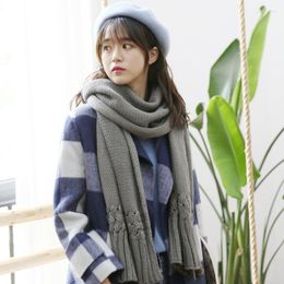 Scarves Arrival Fashion Autumn Winter Long Temperament Soft Solid Scarf Comfortable Shawl Warm Women Thick Knit Cute Trend