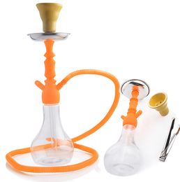 Thick Glass Bong Shisha Hookahs One Hose Glass Water Pipe 1 Hose Hookahs Set Bong water Pipe Dry Herb