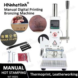 WT-90DS 500W Hot Foil Stamping Machine Bronzing Paper Holder Bracket Manual Embossing Printer with Positioning Slider for PVC Leather