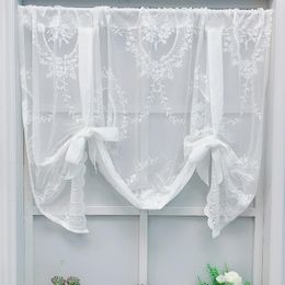 Curtain Pastoral Small Fresh Lace Pull Lifting Screen Window Kitchen Partition Door Shades Home Decoration