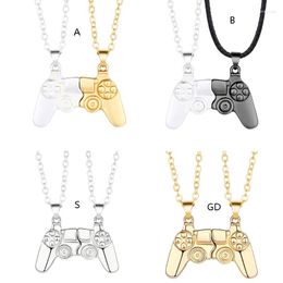 Pendant Necklaces 2Pcs Personality Trendy Retro Game Console Handle Necklace Male Female