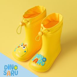 Rain Gear Cartoon Cute Dinosaur Unicorn Children Rain Shoes for Boys Girls Waterproof PVC Rubber Non Slip Toddler Kids Rain Boots 230511