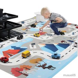 Play Mats Children's Toy Canvas Kids Baby Play Mat Game Pad 130*100cm Rug World Traffic Parking Animals Game Carpet Map