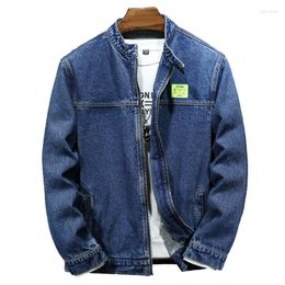 Jackets masculinos 2023 Primavera e outono Menim Jacket Blue Stand Collar Street Casual Daily Men Clothing