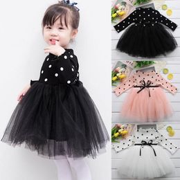 Girl Dresses Baby Spring Autumn Clothing Infant Kids Girls Dots Chiffon Dress Long Sleeve Gown Princess Party 2023 Fashion