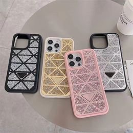 Luxury Designer Shiny Phone Cases For iPhone 14 13 12 Pro Max France Style Diamond-encrusted Mobile Back Cover 14Pro 14ProMax 13Pro Cellphone Case