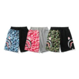 A Bathing A Ape Men's Shark SHARK FACE split CAMO Sweat Shorts Loose Casual Sports Short Pants