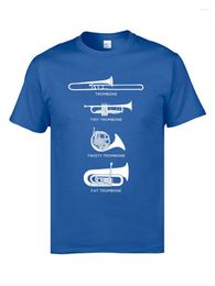 Men's T Shirts Symphony Music Different Types of Trombone Printed on T-shirt Arrival Park Tshirts Family Tee Shirt Father