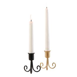 Gothic Gold Black Wrought Iron Candle Holder Vintage Table Top Metal Taper Candlestick Stand Rustic Centrepieces for Wedding Party