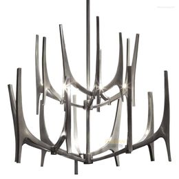 Pendant Lamps Stainless Steel Chandelier Foreign Living Room Dining Lamp Postmodern Duplex Villa High-end Decorative
