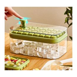 Ice Cream Tools Cube Tray Oneclick Fall Off Easyrelease 32 Cavity Sile Mold For Cocktail Maker With Storage Box Drop Delivery Home G Dh3Ox