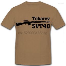 Men's T Shirts Print Fashion High Quality Mens Tokarev Svt40 Scharfschutzengewehr Russland Rote Armee Shirt Online