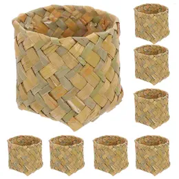 Gift Wrap 10 Pcs Hand Woven Storage Basket Baskets Candy Party Goodie Boxes Flower Girl Gifts Desktop Lipstick Holder Case