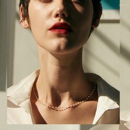 Chains Retro Simple Single Layer Nude With Necklace Pearl Chain Choker For Women Fashion Sex Jewelry Prom Accessories