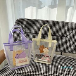 Evening Bags Korea Bear Mesh Handbag Girls Summer Portable Travel Beach Bag