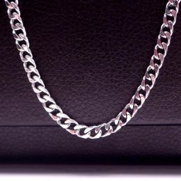 Chains Lot 5pcs 5mm/8mm 18-36'' In Bulk Women Men's Jewellery Stainless Steel Smooth Curb Link Chain Necklace High Polished