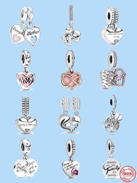 925 sterling silver charms for pandora jewelry beads Sister Daughter Mom Pendant Forever Family Beads