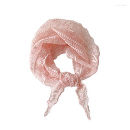 Scarves Office Lady Wrist Hair Tie Bandana Hollow Lace Triangle Scarf Head Wrap Kerchief Women Girl Headscarf Headband Band