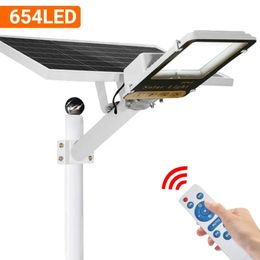 654led Solar Light Outdoor Aluminium Solar Street light Garden House Remote Control Waterproof Flood Light Led Wall Lamp