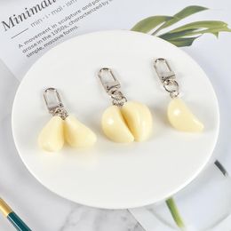 Keychains Resin Garlic Food Vegetable Keychain Keyring Women Men Gift Statement Unique Funny Creative Bag Car Airpods Box Jewellery