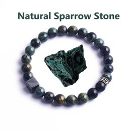 Natural Sparrow Stone Beads Bracelet Man Women Labradorite Lapis Lazuli Stone Beads Stretch Wristband Jewellery Block Accessories