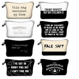 3D Printed Letters Cosmetic Bags This Bag Contains My Face Toiletry Bag Girls Women Makeup Pouch Gift Bag