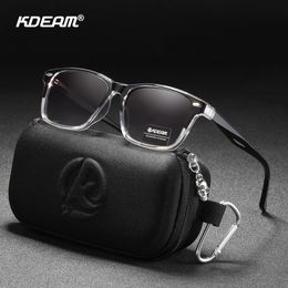 Sunglasses KDEAM All Matching Square Polarised Sunglasses For Men Women TR90 Material Frame Spring Hinges KD398 230511