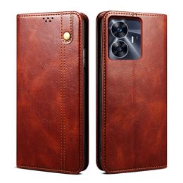 Crazy Horse Phone Cases For OPPO A78 A58 A98 A57 A77 Reno 9 8T Realme 9 9i A96 A36 Pro 4G 5G Wallet Leather Cover Case Fundas Capa